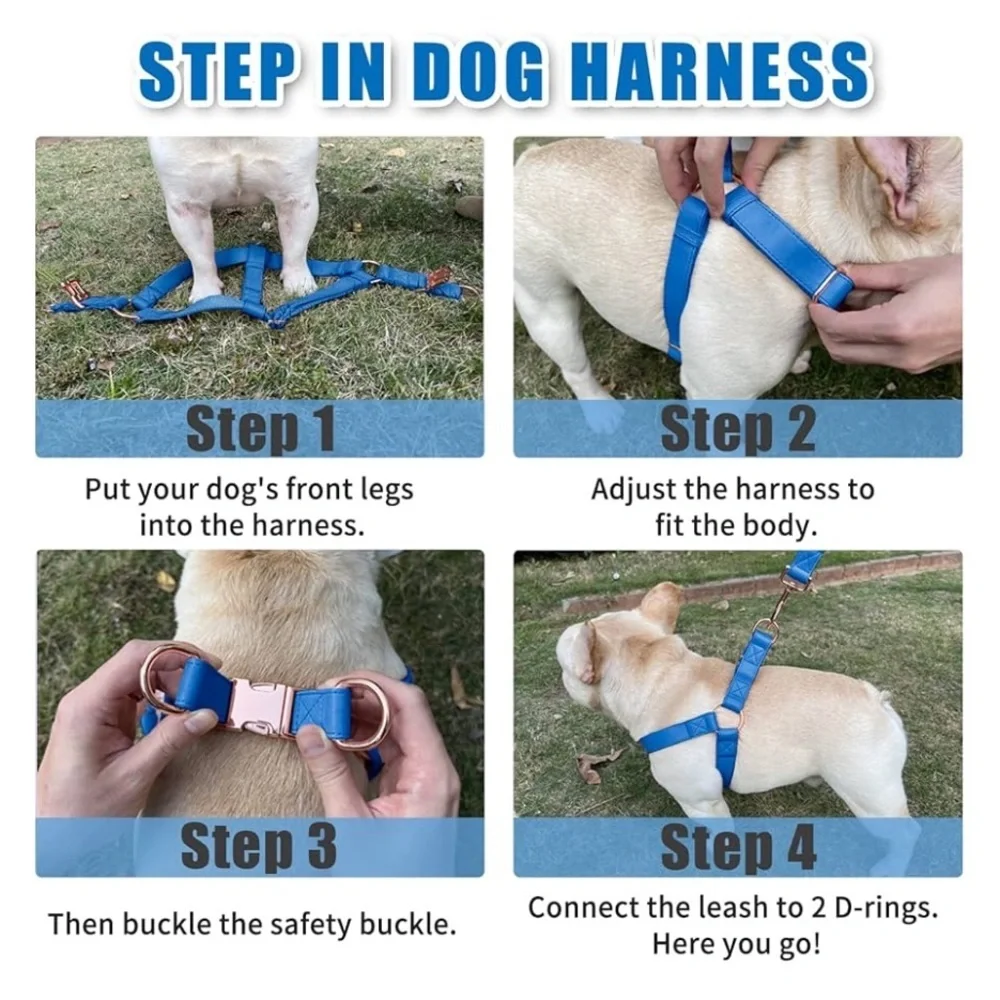 Soft Leather No Pull Dog Harness, Size XS